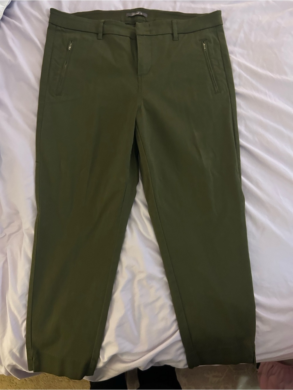 Women’s Cropped Olive Green Dress Pants